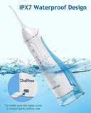 Water Dental Flosser Cordless for Teeth Cleaning - 4 Modes Oral Irrigator 300ML Braces Flossers Cleaner, Rechargeable Portable IPX7 Waterproof Powerful Battery for Travel Home