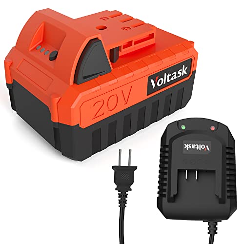 VOLTASK 20V 4.0-Ah Lithium iON Battery + 2.2A Rapid Charger for Voltask Cordless Snow Shovel