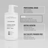 Daily Perfection Professional Salon-Grade, Salt,Sulfate, Paraben Free, Deep Cleansing and Soothing, Detox Conditioner for Oily Scalp and Hair, Enriched with Biotin and Keratin