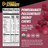 Honey Stinger Organic Pomegranate Passionfruit Energy Chew | Gluten Free & Caffeine Free | For Exercise, Running and Performance | Sports Nutrition for Home & Gym, Pre and Mid Workout | 12 Pack