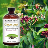 MAJESTIC PURE Clove Essential Oil, Premium Grade, Pure and Natural Premium Quality Oil, 4 Fl Oz