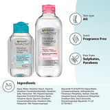 Garnier SkinActive Micellar Cleansing Water, For All Skin Types, 13.5 fl oz + Micellar Cleansing Water, For Waterproof Makeup, 3.4 fl oz