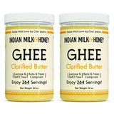 Classic Ghee Butter, Grass-Fed by Indian Milk & Honey, Handmade & Locally Sourced Ghee Clarified Butter | Lactose, Gluten & Casein Free | Ghee in Recyclable PET Jars (44 Ounce (Pack of 2))