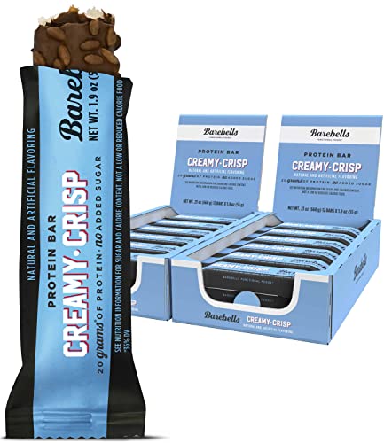 Barebells Protein Bars Creamy Crisp - 12 Count, Pack of 2 - Protein Snacks with 20g of High Protein - Chocolate Protein Bar with 1g of Total Sugars - Perfect on The Go Protein Snack & Breakfast Bars
