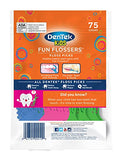 DenTek Kids Fun Flossers, Removes Food & Plaque, Wild Fruit Flavored Floss Picks, 75 Count, 6 Pack