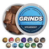 Grinds Coffee Pouches | 6 Cans of Spearmint | 18 Pouches Per Can | 1 Pouch eq. 1/4 Cup of Coffee (Spearmint)