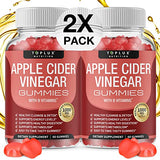 Toplux Apple Cider Vinegar Gummies - 1000mg ACV with B12, Beet Root, Pomegranate for Immune System, Detox & Cleanse, Gummy Alternative to Apple Cider Vinegar Capsules, for Men Women 2X Pack