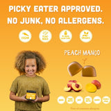 Llama Naturals Real Fruit Prebiotic & Probiotic Kids Gummies, No Added Sugar Cane, Vegan Organic Synbiotics, Children Digestion, Toddler Tummy Aches, Gut Health, 2B CFU, 60 ct (30 Days) Peach Mango
