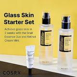 COSRX Glass Skin Starter Set, Advanced Snail 96 Mucin Power Essence (1.69 fl.oz*2) & Retinol 0.1 Cream Mini (0.1 oz), Daily Hydrating & Firming Skincare Kit for Beginners, Gift Set, Korean Skincare