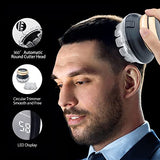 KEMEI 887 Hair Clipper for Men Circular Cordless Hair Trimmer, Self-Haircut Kit, Rechargeable LED Display