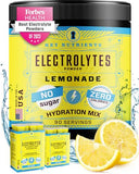 KEY NUTRIENTS Electrolytes Powder No Sugar - Refreshing Lemonade Electrolyte Drink Mix - No Calories, Gluten Free - Hydration Powder and Packets (20, 40 or 90 Servings)