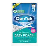 DenTek Complete Clean Easy Reach Floss Picks, Advanced Fluoride Coating, Mouthwash Blast Flavor, 75 ct. (Pack of 4)