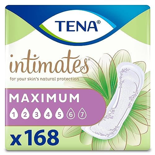 Tena Incontinence Pads, Bladder Control & Postpartum for Women, Maximum Absorbency, Regular Length, Sensitive Care - 168 Count