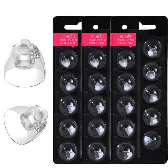 （10mm - Double Vent）Hearing Aid Domes Accessories for Oticon MiniFit Double Vent Bass Domes,Universal Domes for Oticon Hearing Aid Supplies (30 Pcs)