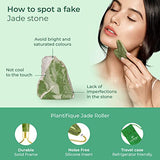Jade Roller for Face and Gua Sha Facial Tools - Includes Real Jade Roller and Gua Sha Set - Certified Face Roller and GuaSha for Your Skincare Routine by Plantifique