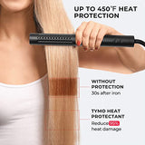 TYMO Ring Pink Hair Straightener Brush + TYMO Heat Protectant Spray for Hair