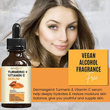 DERMAXGEN Turmeric Face Serum + Vitamin C: Organic Moisturizer for Acne Reduction, Clear Skin Tone, & Anti-Aging Benefits - Hydrate Dull & Dry Skin - Facial Serum - 1 FL OZ