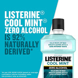 Listerine Zero Alcohol Mouthwash, Less Intense Alcohol-Free Oral Care Formula for Bad Breath, Cool Mint Flavor, 3.2 fl. Oz (Pack of 12)