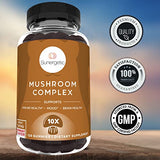 Sunergetic Premium Mushroom Gummies Supplement -for Immune Health, Brain, Mood & Stress Support - Mushroom Blend with Lions Mane, Chaga Extract, Reishi, Turkey Tail, Cordyceps (120 Gummies)