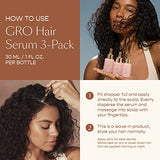 VEGAMOUR GRO Hair Serum 3-Pack, Stock Up & Save On 3-Month Supply, Get Thicker, Fuller Looking Hair In As Soon As 90 Days, Bergamot Scent, 1 fl. oz. each