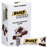 Built Puffs Bars, 12 Count Protein Bar - High Protein Energy Bars, Collagen, Gluten Free, Chocolate Covered, Low Carb, Low Calorie, Low Sugar, Delicious Protein, Healthy Snack (Coconut Brownie Chunk)