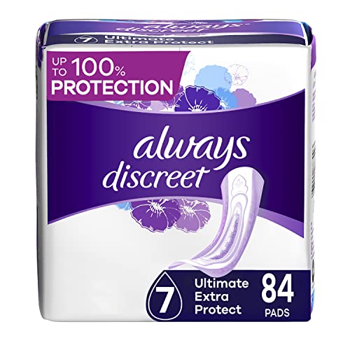 Always Discreet Adult Ultimate Extra Protection Pads with Rapid Dry, 42 Count x Pack of 2 (84 Count Total)