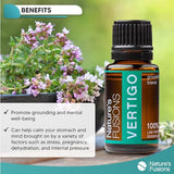 Nature's Fusions Vertigo Essential Oil Blend (15ml) - Fast-Acting w/Peppermint, Ginger, Lemon and More