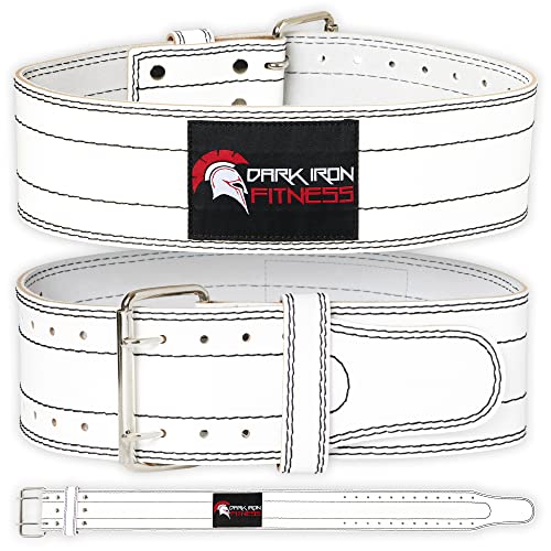 Large Dark Iron Fitness Weight Lifting Belt for Men & Women - 100% Leather Gym Belts for Weightlifting, Powerlifting, Strength Training, Squat or Deadlift Workout up to 600 Lbs﻿