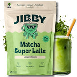 Matcha Super Latte - Ceremonial Grade Green Tea Organic Matcha Powder, Collagen, MCT Oil, Superfood Mushrooms, Matcha Latte Collagen Powder, Detox Mushroom Matcha Powder (Unsweetened, 10 Servings)