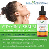 Vitamin C Serum with Aloe Vera & Vitamin E, Anti-Oxidant, Anti Wrinkle, Anti Aging, Skin Nourishment Day and Night Boost Collagen Production Fine Lines Soothing Hydration 2oz
