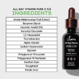 All Day Pure C 5.5 Glow Serum 30ml | Aronia Fruit Extract | Pure Vitamin C (L-Ascorbic Acid) with Alpha-Arbutin&Ascorbyl Glucoside | fragrance-free, parabens-free | 1.01 fl oz, 30 ml