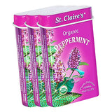 St. Claire's Organic Breath Mints, (Peppermint, 1.5 Ounce Tin, Bundle of 3) | Gluten-Free, Vegan, GMO-Free, Plant-based, Allergen-Free | Made in the USA in a Dedicated Allergen-Free Facility