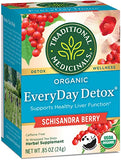 Traditional Medicinals Organic EveryDay Detox Schisandra Berry Herbal Tea, Supports Healthy Liver Function (16 Count (Pack of 3))
