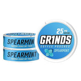 Grinds Coffee Pouches | 3 Cans of Spearmint | 18 Pouches Per Can | 1 Pouch eq. 1/4 Cup of Coffee (Spearmint)