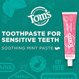 Tom's of Maine Sensitive + Whitening Fluoride Free Toothpaste,Soothing Mint 4.0 oz 3-Pack