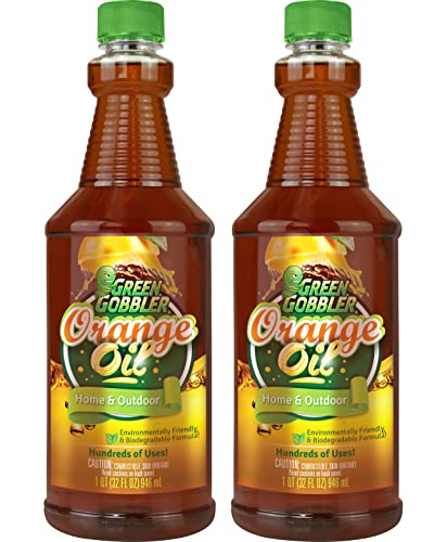 Green Gobbler Cold Pressed Concentrated Orange Oil for Home and Outdoor Multi-Purpose Cleaning- Hundreds of Uses - 32 oz (2 PACK)