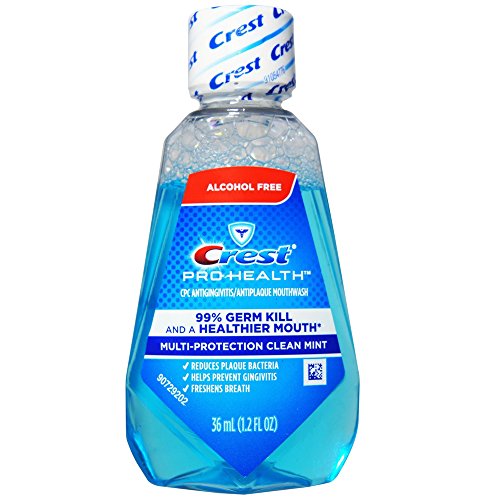 Crest Pro-Health Mouthwash, Alcohol Free, Multi-Protection Clean Mint 1.2 oz (Pack of 18)