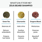 ZEUS Beard Shampoo Wash, Infused with Green Tea & Natural Ingredients to Cleanse and Soften Beard – 8 oz. Made in USA – Verbena Lime