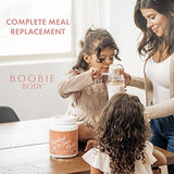 Boobie Body Superfood Protein Shake for Moms, Pregnancy Protein Powder, Lactation Support to Increase Milk Supply, Probiotics, Organic, Diary-Free, Gluten-Free, Vegan - Coffee Caramel (21.2oz, 1 Tub)