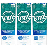 Tom's of Maine Fluoride-Free Rapid Relief Sensitive Toothpaste, Fresh Mint, 4 oz. 3-Pack (Packaging May Vary)