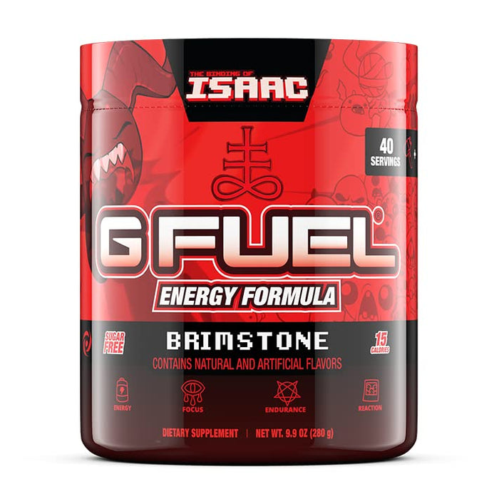 G Fuel The Binding of Isaac Energy Powder, Sugar Free, Clean Caffeine Focus Supplement, Water Mix, Raspberry and Cranberry Flavor, Focus Amino, Vitamin + Antioxidants Blend - 9.8 oz (40 Servings)