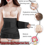 ChongErfei 2 in 1 Postpartum Belly Band - Recovery Belly/Pelvis Belt Black Support Postpartum Belly Band,Black Plus Size