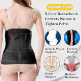 3 in 1 Postpartum Belly Wrap - Recovery Belly/Waist/Pelvis Belt Black Postpartum Belly Band, Black Plus Size