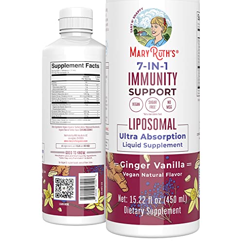 MaryRuth's Elderberry Vitamin C & Zinc for Adults & Kids | 7 in 1 Immune Support & Defense Liquid | Vegan | Gluten Free | Non-GMO | 30 Servings