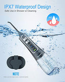 Nicefeel Cordless and Rechargeable Water Flosser - 300ML Water Tank Oral Irrigator, 4 Jet Tips, 3 Pressure Modes - IPX7 Waterproof and Travel Friendly for Dental Care Black