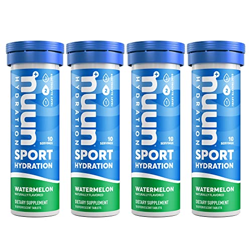 Nuun Sport Electrolyte Tablets for Proactive Hydration, Watermelon, 4 Pack (40 Servings)