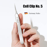 German Ultra-fine No. 5 Cell Pimples Blackhead Clip Tweezers Beauty Salon Special Scraping & Closing Artifact Acne Needle Tool, Silver