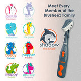 Brusheez® Kids’ Electric Toothbrush Set - Safe & Effective for Ages 3+ - Parent Tested & Approved with Gentle Bristles, 2 Brush Heads, Rinse Cup, 2-Minute Timer, & Storage Base (Shadow The Shark)