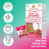 Hyleys Slim Tea Raspberry Flavor - Weight Loss Herbal Supplement Cleanse and Detox - 25 Tea Bags (6 Pack)