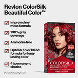 Revlon Colorsilk Beautiful Color Permanent Hair Color, Long-Lasting High-Definition Color, Shine & Silky Softness with 100% Gray Coverage, Ammonia Free, 030 Dark Brown, 1 Pack